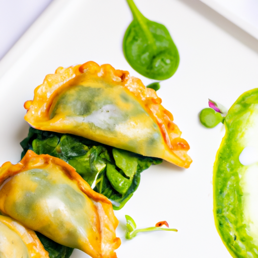 Raviolis croustillants au pesto de roquette