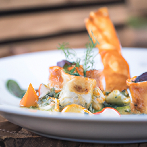 Raviolis croustillants au saumon fumé et sauce à l'aneth