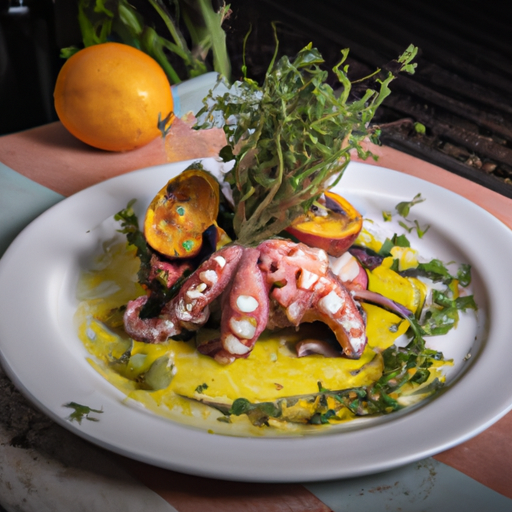 Poulpe grillé aux agrumes et aux herbes fraîches