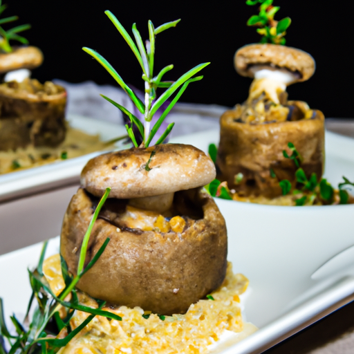 Champignons farcis au couscous et aux herbes
