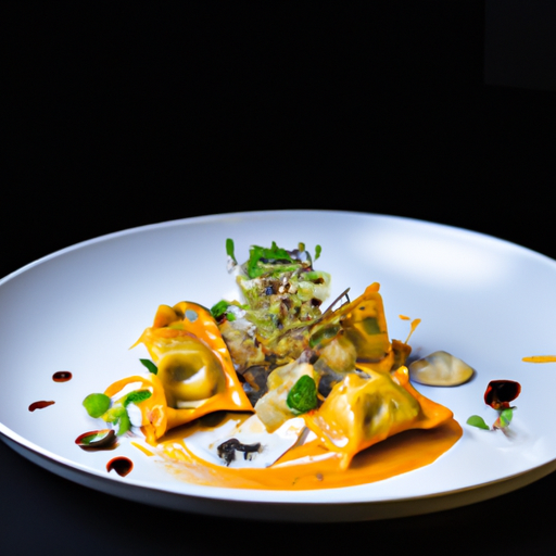 Raviolis croustillants au canard et sauce aux airelles