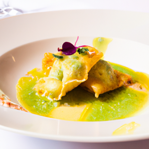Raviolis croustillants au saumon et sauce au champagne