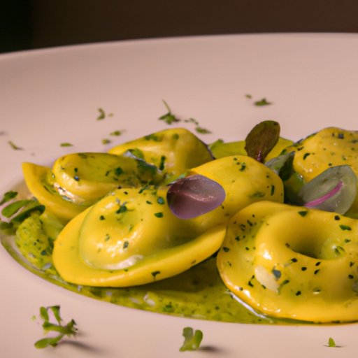 Raviolis de patate douce au pesto de coriandre