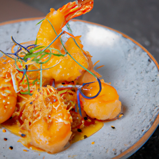 Crevettes croustillantes au sésame et à la mangue