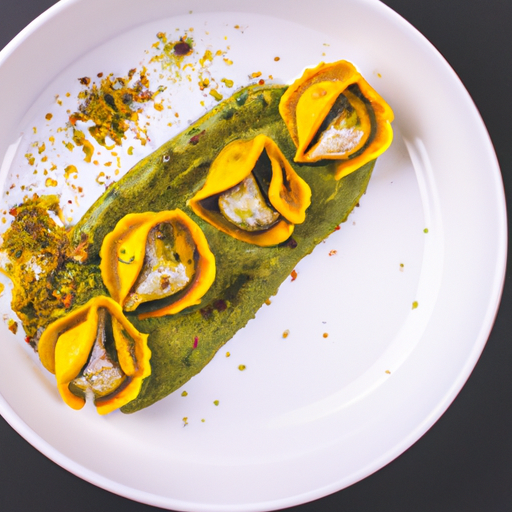 Raviolis croustillants au pesto de pistaches