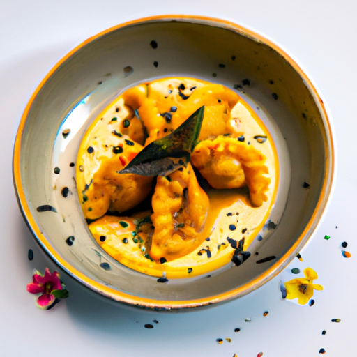 Raviolis croustillants à la mangue et au curry