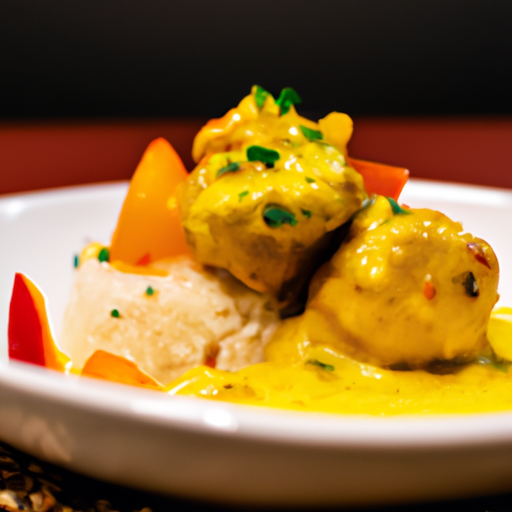 Boulettes de poulet au curry et à la mangue