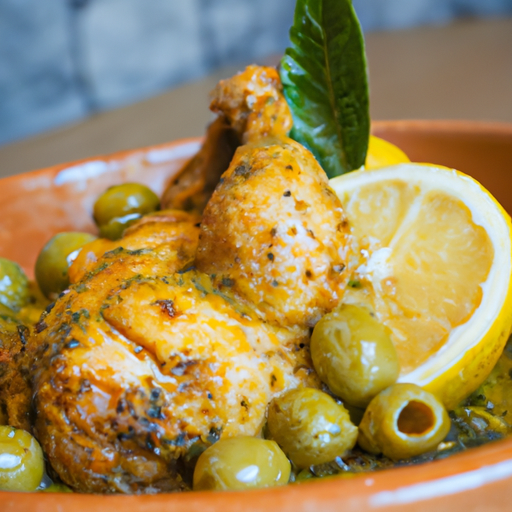 Poulet méditerranéen rôti aux olives et citron confit