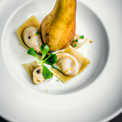 Raviolis croquants aux poires et aux amandes