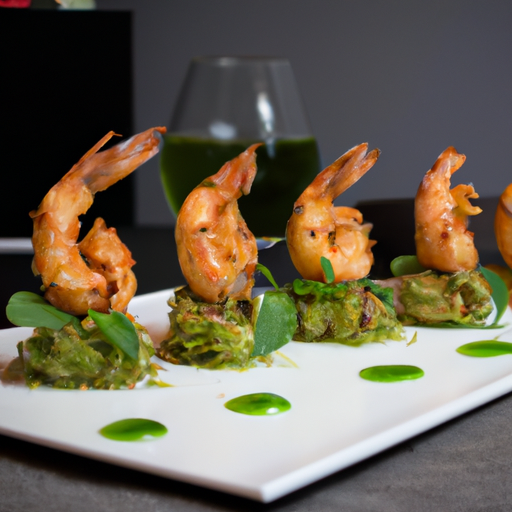 Crevettes croustillantes aux amandes et à la menthe fraîche