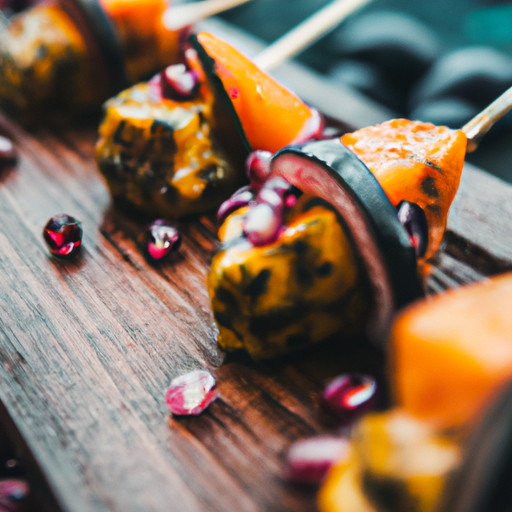 Brochettes de saumon mariné aux fruits de la passion