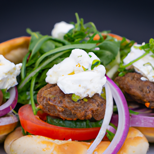 Pita grecque aux boulettes d'agneau et tzatziki maison