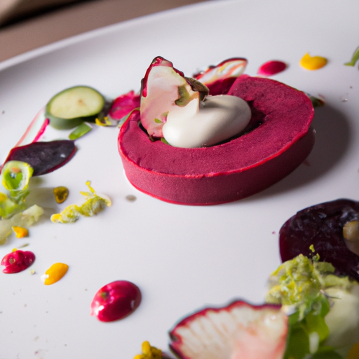 Carpaccio de betteraves multicolores et mousse de chèvre