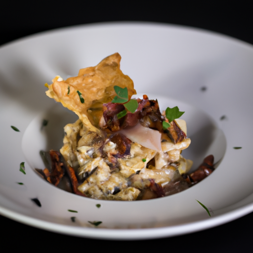 Risotto aux cèpes et chips de pancetta