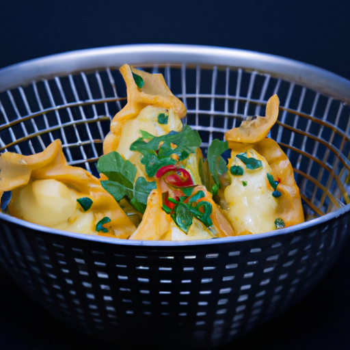 Raviolis croustillants aux crevettes et à la coriandre