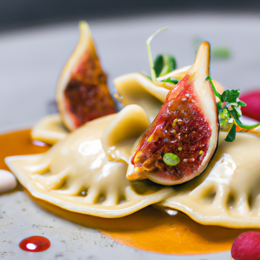 Ravioles croustillantes au confit de canard et figues