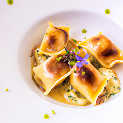 Raviolis croustillants au fromage de chèvre et à la lavande