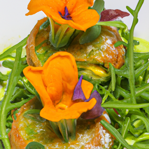 Fleurs de courgettes croustillantes aux herbes fraîches