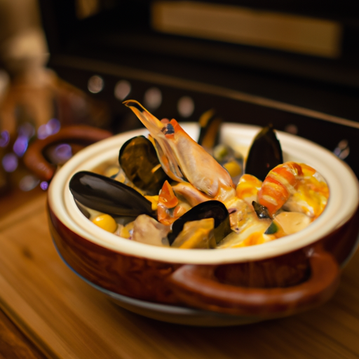 Cassolette de fruits de mer à la bisque de homard