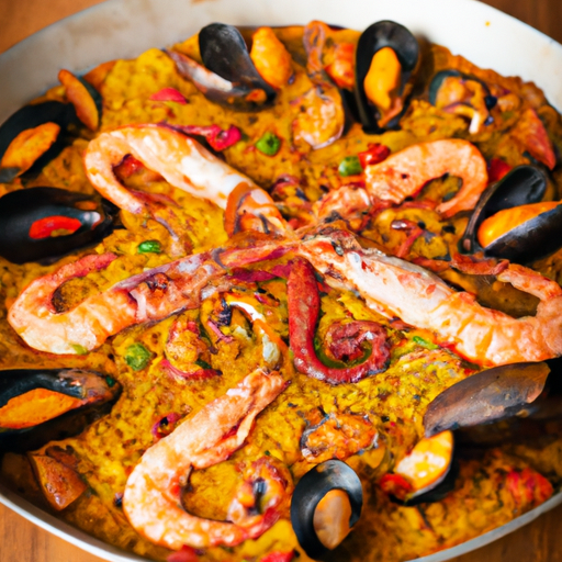 Paella de fruits de mer et chorizo