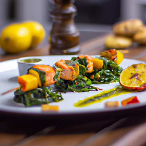 Brochettes de saumon au curry et à la mangue
