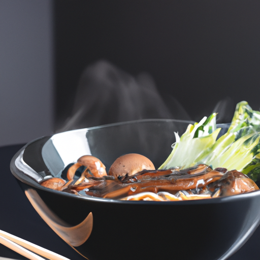 Ramen au poulet grillé et aux champignons sauvages