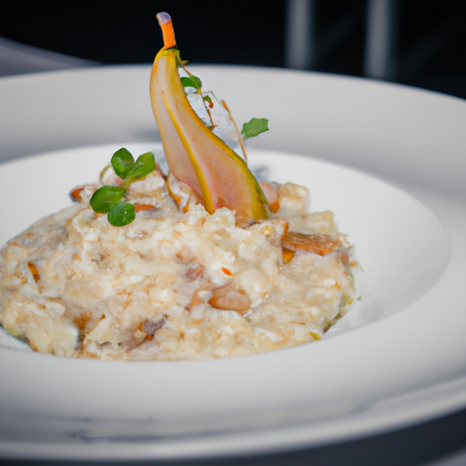 Risotto crémeux aux poires et au gorgonzola
