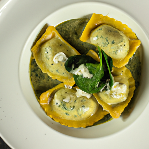 Raviolis de patate douce aux épinards et fromage de chèvre