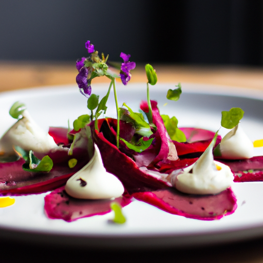 Carpaccio de betteraves et chèvre frais