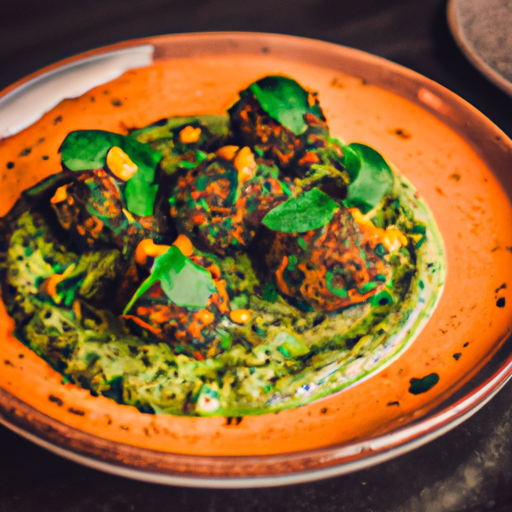 Boulettes de lentilles aux épices et sauce à la menthe