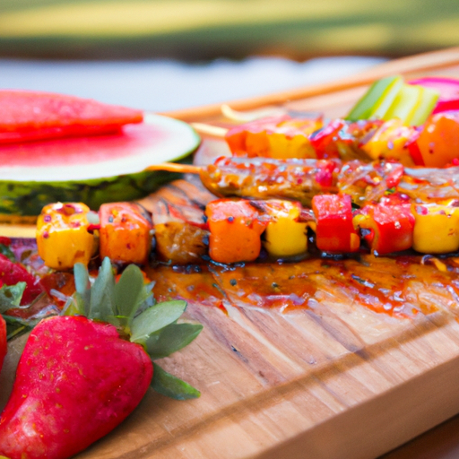 Brochettes de fruits frais et sa sauce exotique