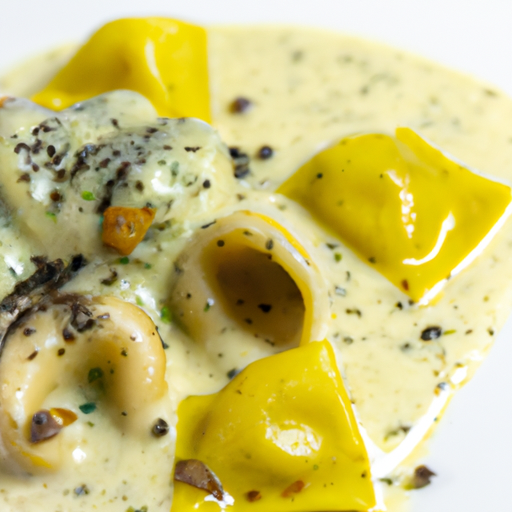 Raviolis de patate douce à la sauce crémeuse aux champignons