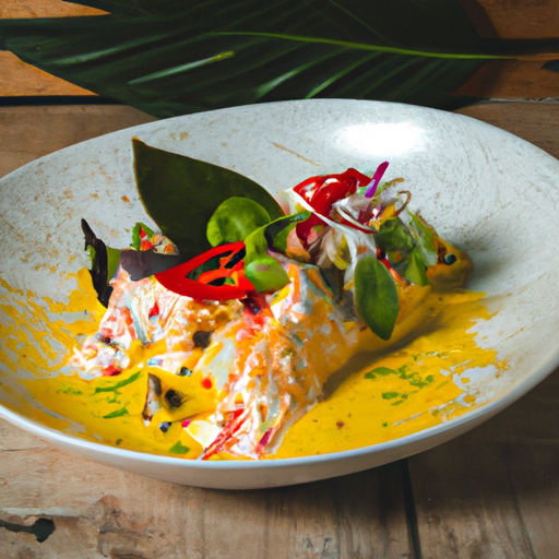 Poulet mariné au lait de coco et curry rouge