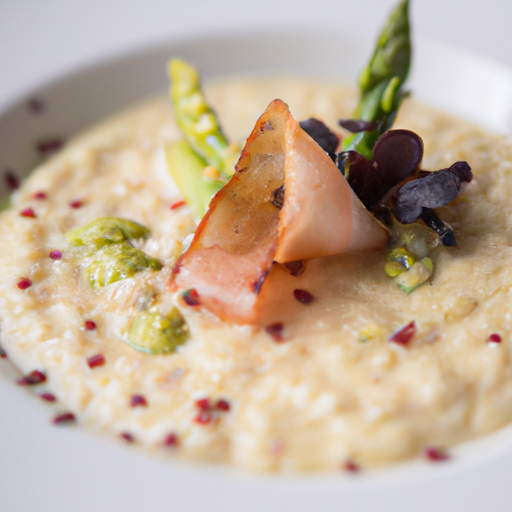Risotto crémeux aux asperges et pancetta croustillante