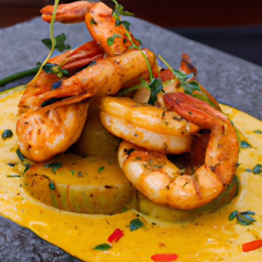 Poêlée de crevettes à la mangue et au curry