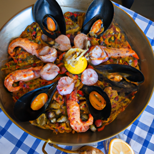 Paella de fruits de mer et chorizo