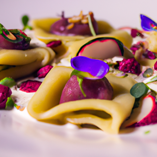 Raviolis de betteraves farcis à la ricotta et aux noix