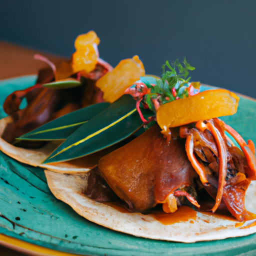Tacos de porc caramélisé au pamplemousse