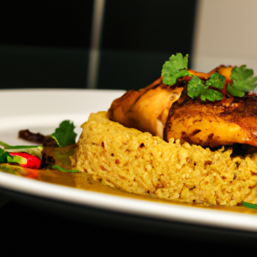 Riz sauté à la mangue et au poulet caramélisé