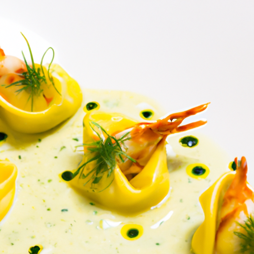 Ravioles de langoustines au safran