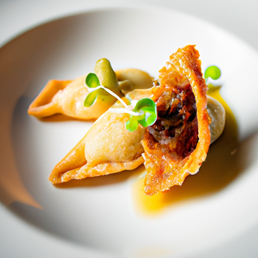 Raviolis croustillants au confit de canard et figues