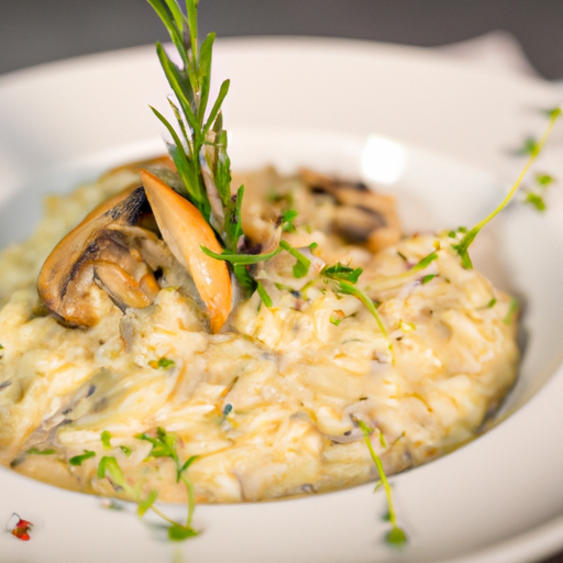 Risotto crémeux aux asperges et aux champignons