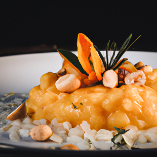 Risotto de courge butternut aux éclats de noisettes
