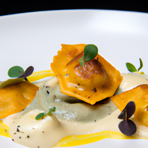Raviolis croustillants au boeuf braisé et à la truffe