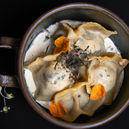 Ravioles croustillantes aux champignons des bois