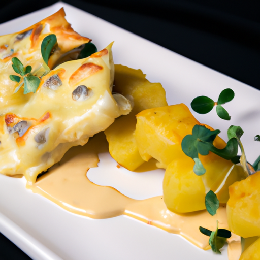 Raviolis croustillants à la patate douce et sauce crémeuse aux champignons