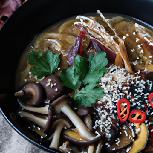 Ramen d'automne aux champignons sauvages