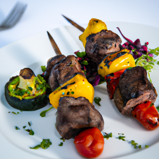 Brochettes de bœuf marinées au thé noir et légumes croquants