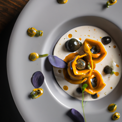 Raviolis croustillants au fromage de chèvre et à la tapenade d'olives noires