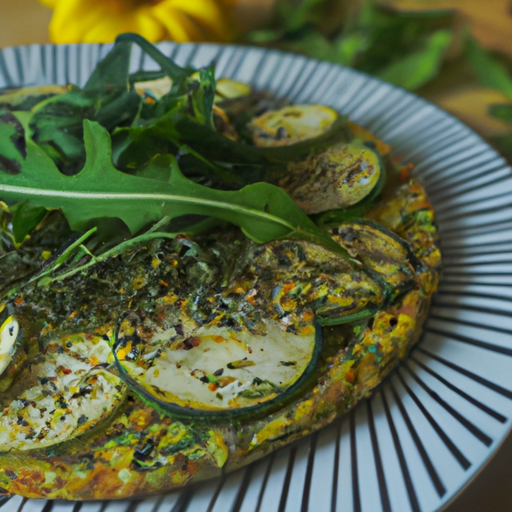 Galette de patates douces et courgettes au pesto de roquette